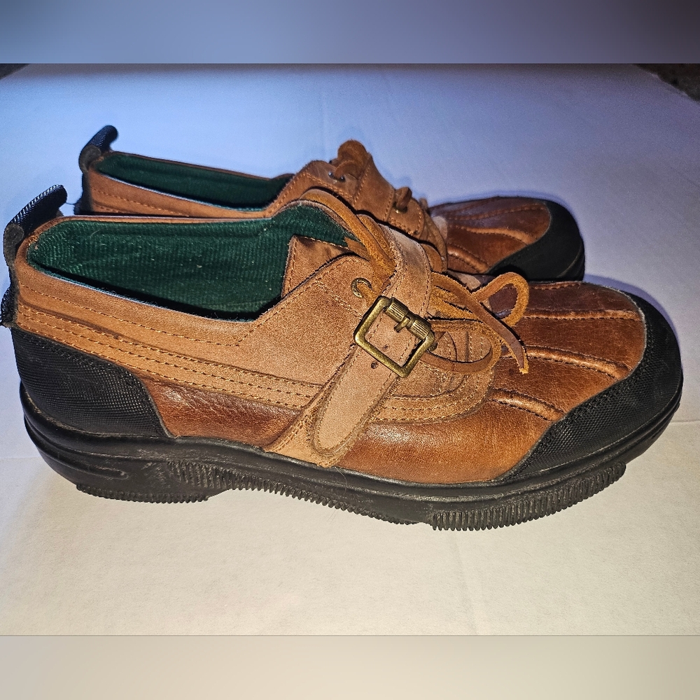 Polo by Ralph Lauren Men's Brown Leather Duck Shoes